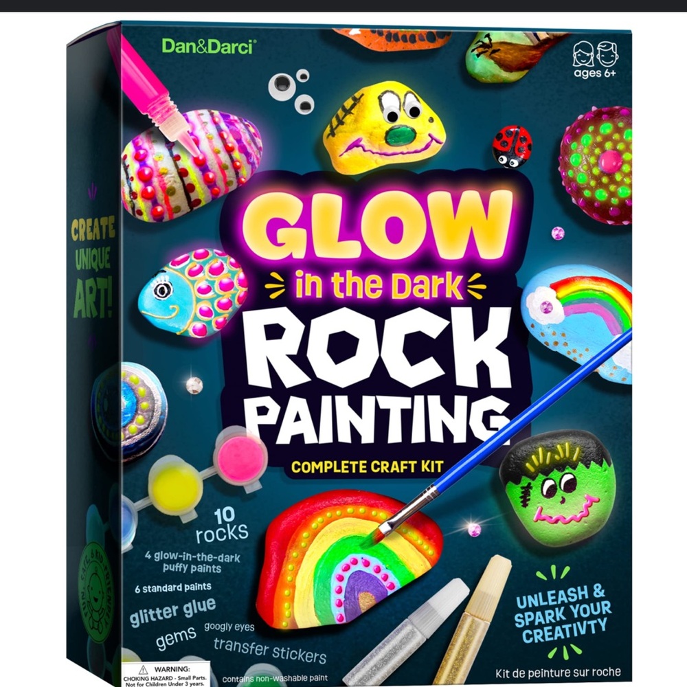 Glow in the Dark Rock Painting Kit Kids Arts & Crafts